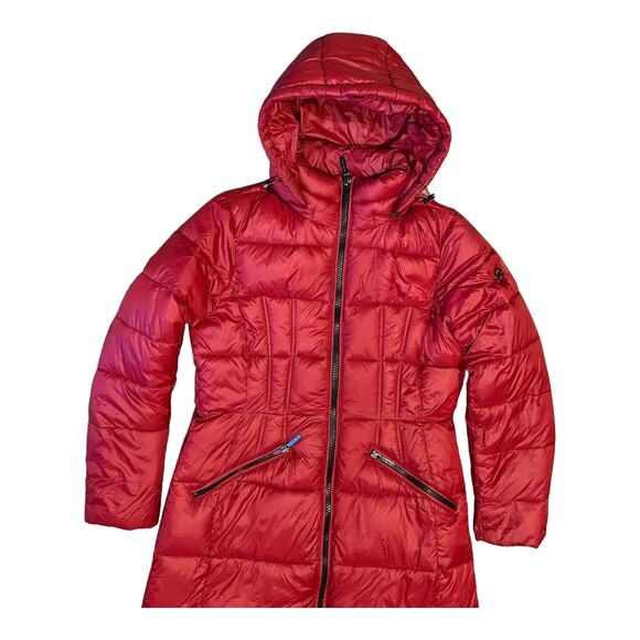 Michael Kors puffer coat with removable hood knee length size small - Picture 3 of 16